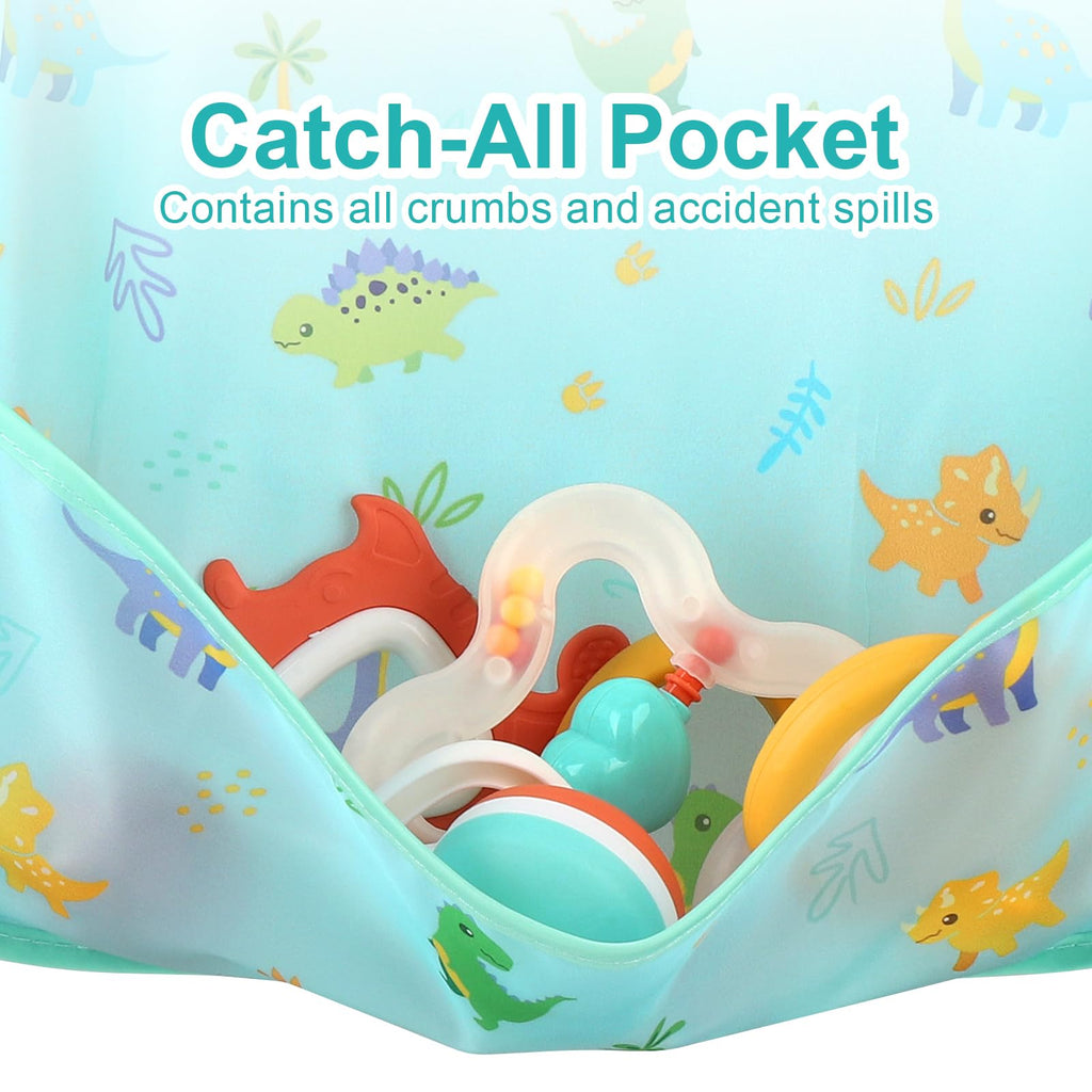 5 Pack Long Sleeve Bibs, Baby Smock Waterproof Sleeved Bib Smock for Baby Toddler 6-24 Months