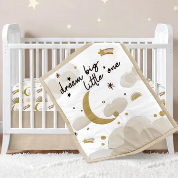 3 Pcs Moon Star Baby Crib Bedding Set for Boy Girl
