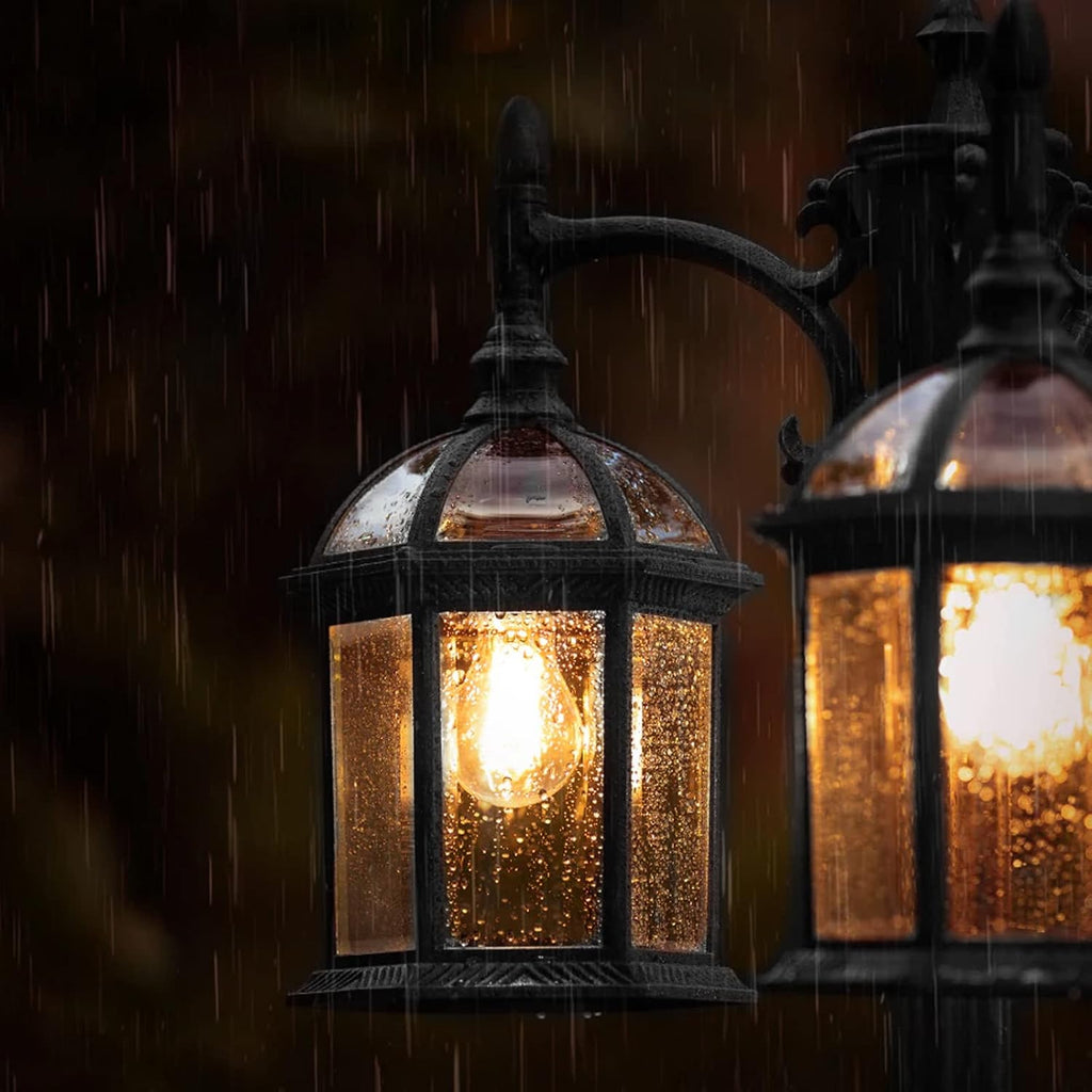 Aluminum Outdoor Lamp Post Birdcage, Hardwired Street Light Post for Outside