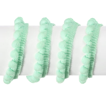 Mx10 Yards Pom Pom Ball Fringe Trim Decor,Mint Green - 5m