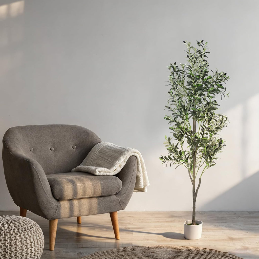6FT Artificial Olive Tree, Fake Tree Outdoor