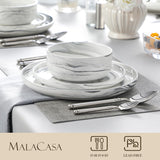 Plates and Bowls Sets, 12 Pieces Porcelain Dinnerware Sets Dishware Sets Chip Resistant Ceramic Dish Set Dining Dinner