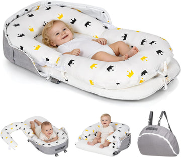 In-1 Baby Lounger for Newborns 0-24 Months, Portable & Foldable