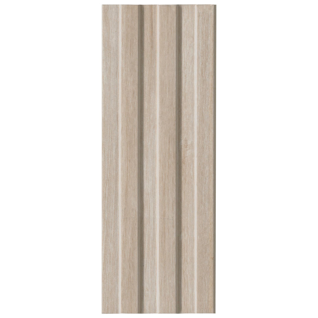 Porcelain Slat Fluted Wood Wall Tile |Serata Vibra Dunewood | 6" x 16"