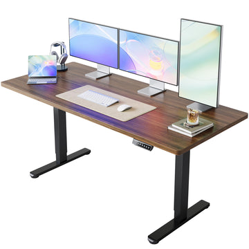 71x30 Inch Electric Standing Desk, Height Adjustable, Black Walnut