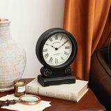 HOME Mantel Clock, Retro Desk Clock Silent-Non-Ticking Battery Operated Wooden Mantel Clock for Living Room