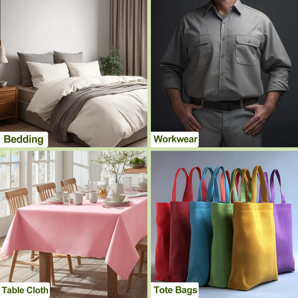Cotton Polyester Fabric by The Yard, 57" Wide Broadcloth Soft Lightweight & Breathable Material for Lining, Sewing
