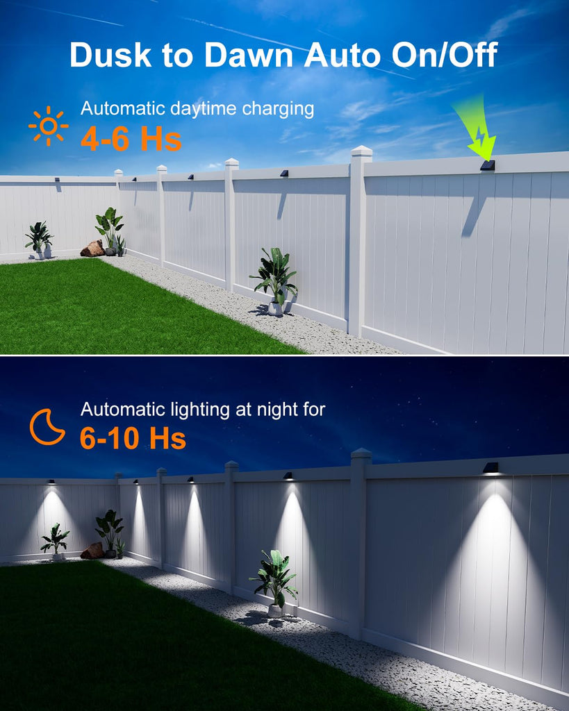 16 Pcs Bright Solar Powered Fence Sconce Outdoor Waterproof 2.56 in