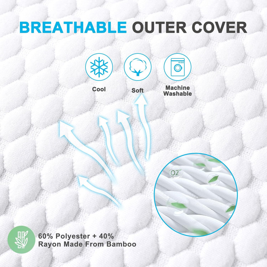 Cooling Shredded Memory Foam Bed Pillows, Standard Size, 4 Pack, 20 x 26 in | Adjustable Firm, Supportive