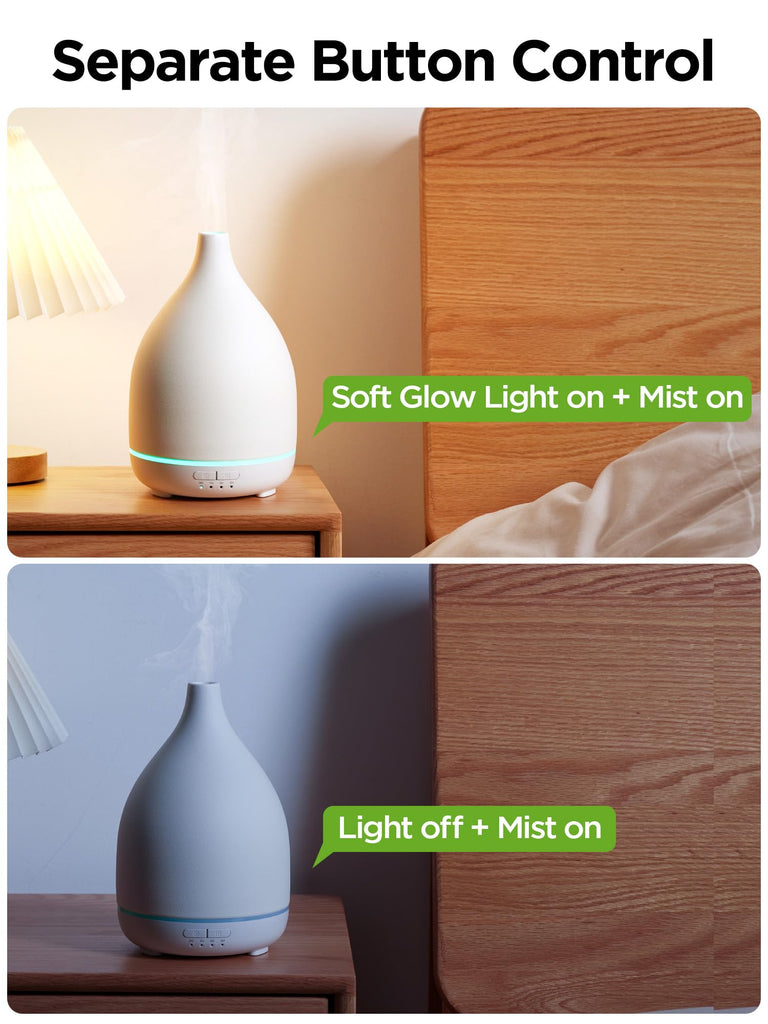 300ml Ceramic Essential Oil Diffuser, Diffusers, White