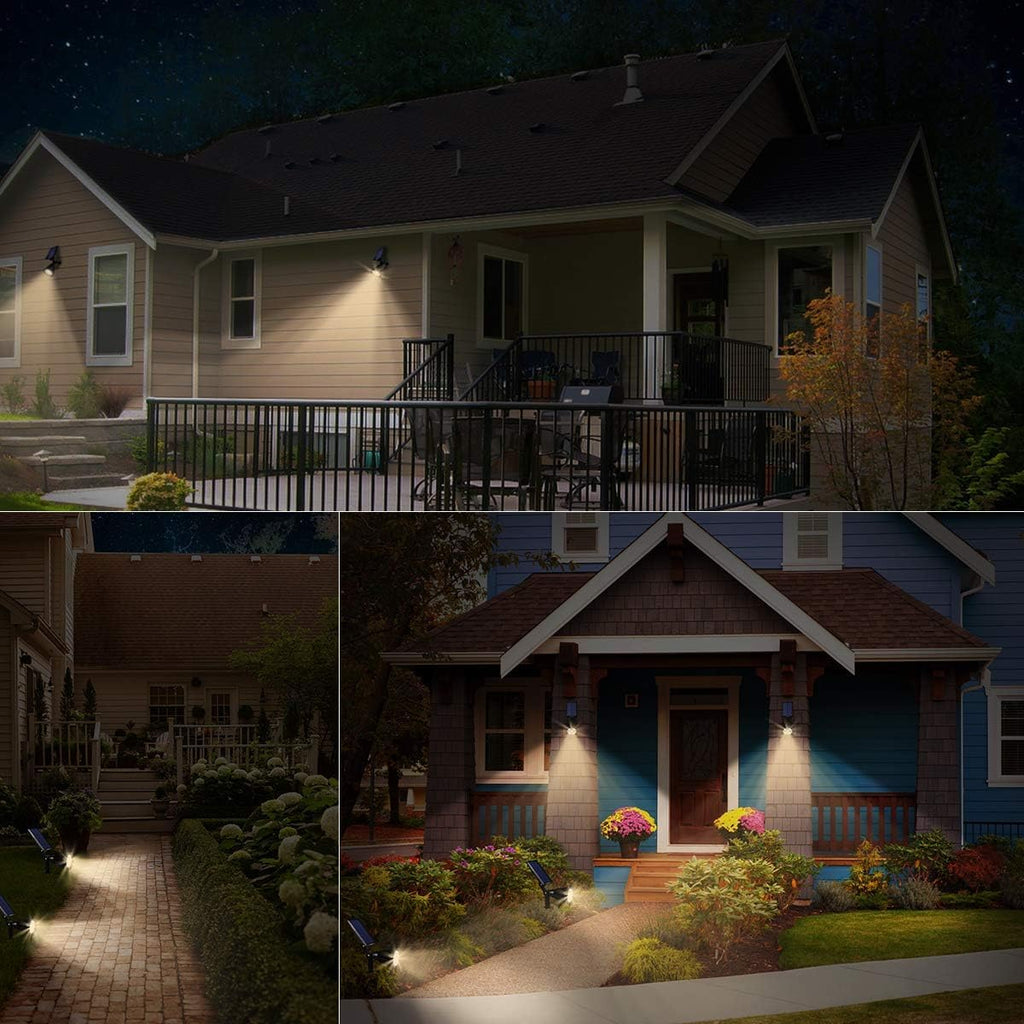 Solar Spot Lights Outdoor Adjustable Spotlights, 6 Pack Warm White