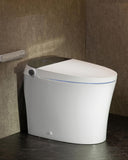 Smart Toilet with Built-In Bidet, Pump-Assisted Flush, Foot Sensor Operation, Warm Water, Heated Seat, Air Dryer, Digital Display