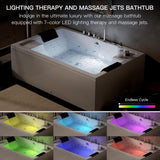 Whirlpool Bathtub - 71" x 47" 2 Person Jetted Massage Tub with 30 Jets (18 Water Jets+12 Air Jets) Rectangular Alcove