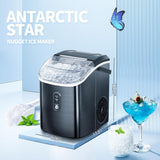 Nugget Ice Maker Countertop, 34 lbs/Day Pellet Ice Machine with Self-Cleaning, Fast Ice Ready in 10 Minutes, Portable