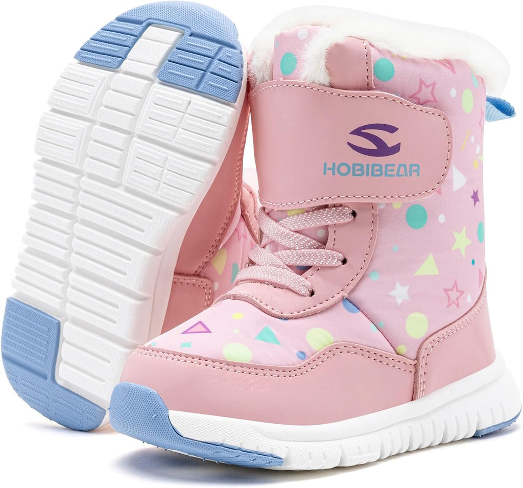 Toddler Winter Snow Boots Waterproof Faux Fur Non-Slip Boys Girls