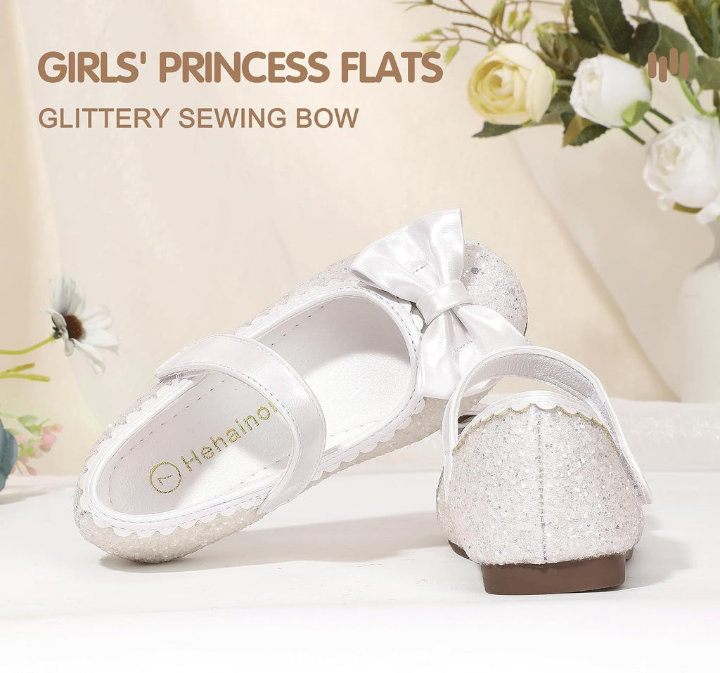 Girls Dress Shoes Toddler Sparkle Bow Ballet Flats