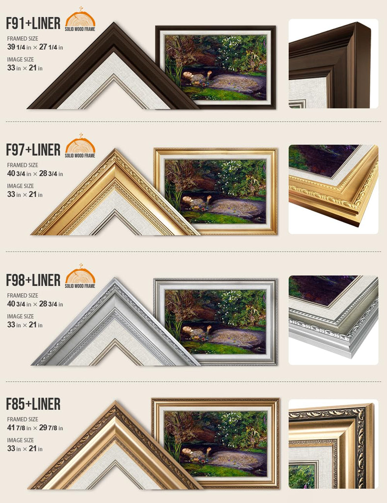 Ophelia Gold Framed Wall Art, 40x28