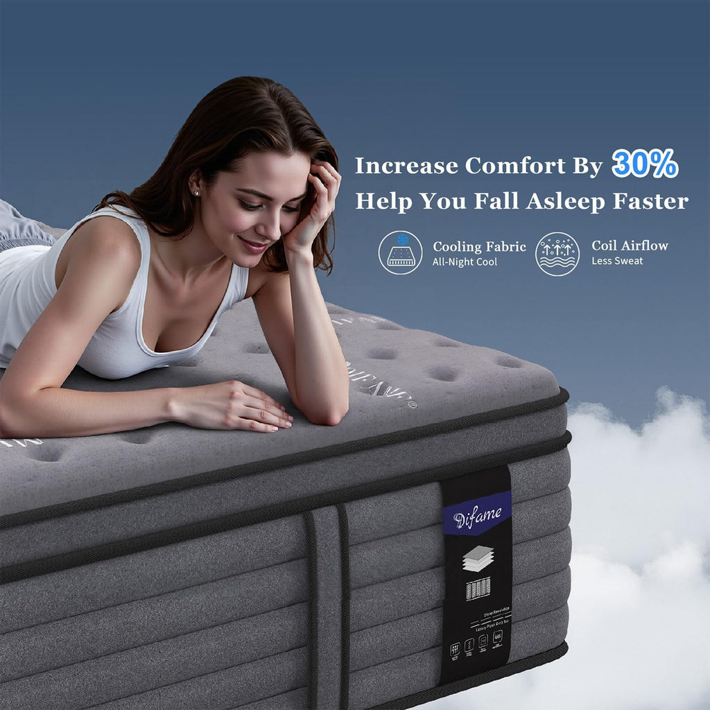 (Luxury Hotel) 12 Inch Hybrid California King Size Mattress, Firm Feel | (2026 Upgraded) Reinforced Edge Support