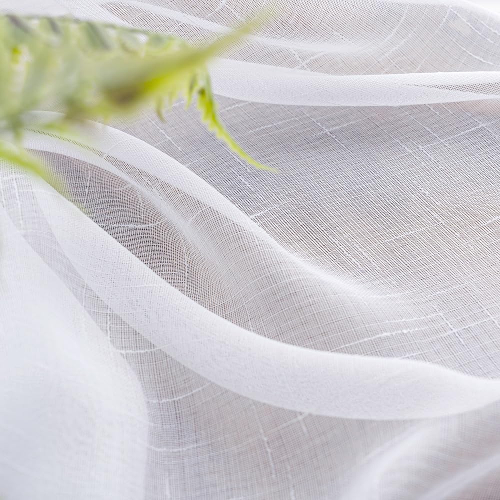 White Sheer Curtains 102 Inches Long Pinch Pleat Ceiling Curtains & Drapes