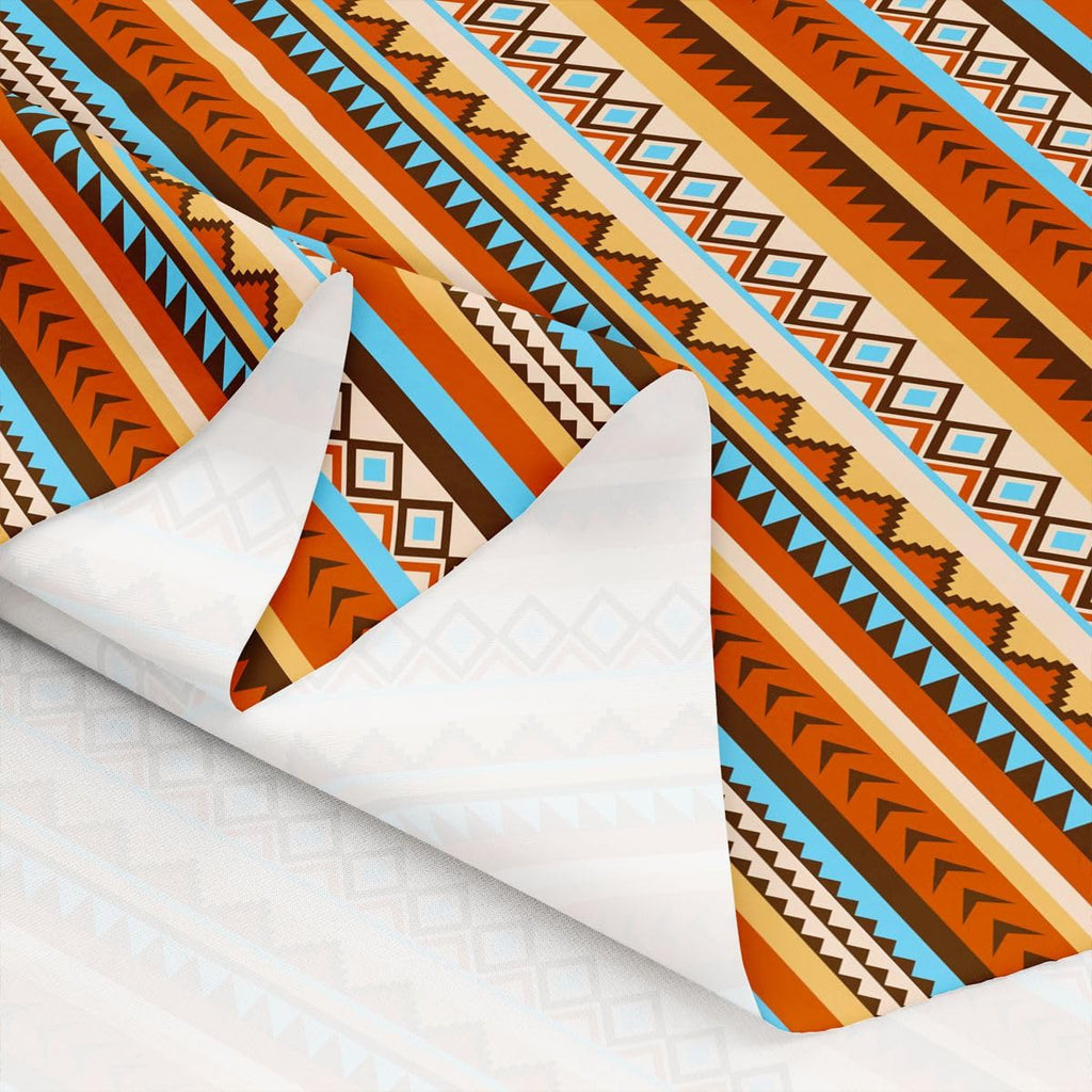 Aztec Fabric By The Yard, Boho Tribal Upholstery Fabric, Mandala Exotic Grid Decorative Fabric, Geometric Stripe