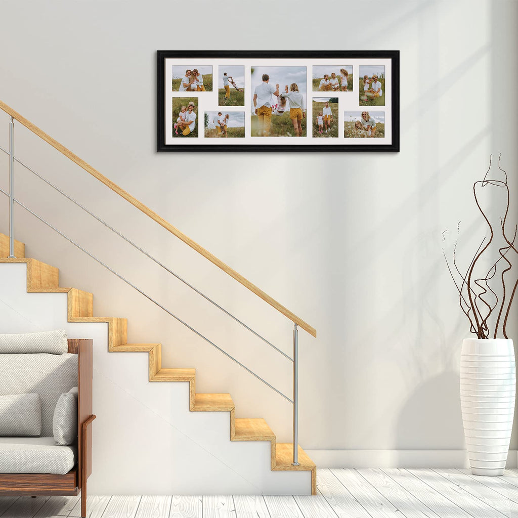 2 Pack 4x6 Picture Frames Collage with 9 Openings, Display Eight 4 x 6 Pictures and One 8x10 Photos for Wall