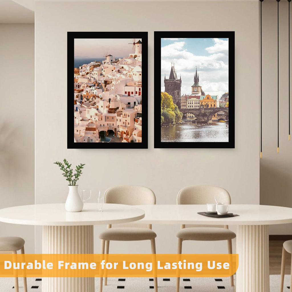 27x40 Poster Frame for Wall Display with HD Plexiglas, Engineered Wood for 27 x 40 Picture, Black, 1 Pack