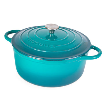 Enamelled Cast Iron Dutch Oven Pot with Lid-6.4 Quart Non Stick Casserole Pot-Heavy Duty & Oven Safe up to 500° F for