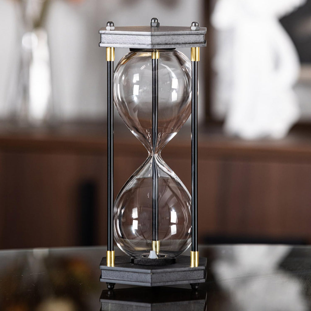 Fillable Hourglass Timer, Hexagon Wooden Decorative Sand Timer