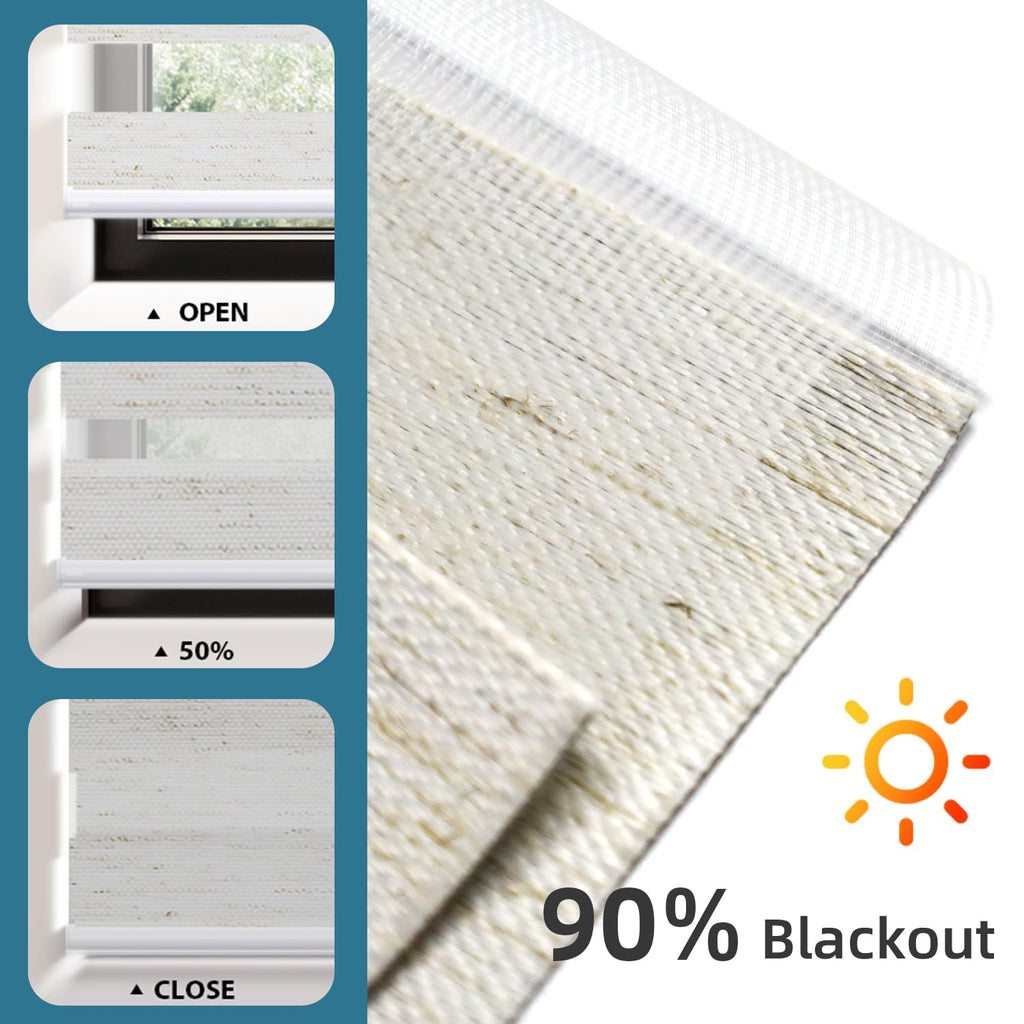 Motorized Zebra Shades Work with HomeKit, Alexa, Google Home, 85% Blackout Light Filtering Day Night Sheer Blinds