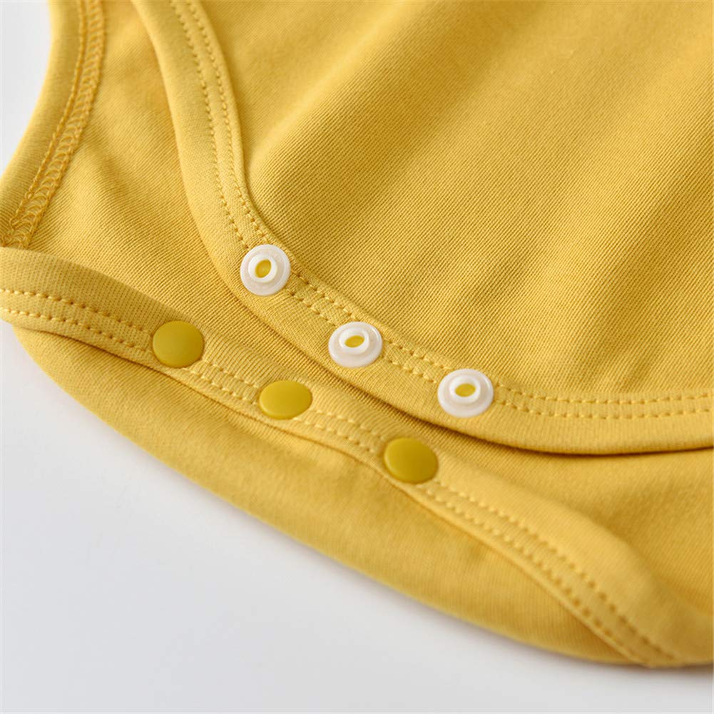 Newborn Baby Infant Unisex Cotton Long-Sleeve Solid Peter Pan Collar Jumper Bodysuits Outfits