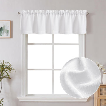 2 Panels White Curtains 24 Inch Length Tier Curtain
