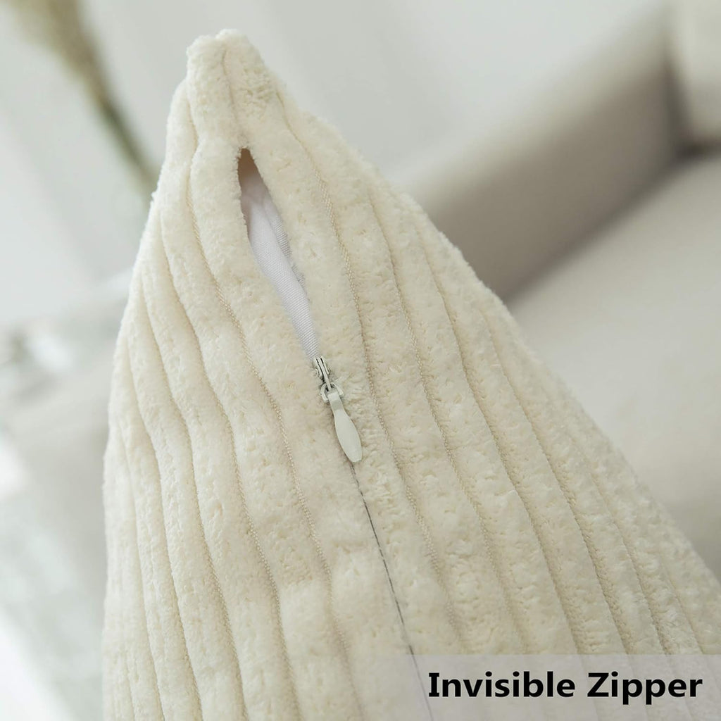 Super Soft Plush Corduroy Textured Large Euro Pillow Sham Summer Pillow Cover, Washable & Breathable, 26 x 26(66cm)