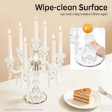 Crystal Candle Holder, Crystall Candelabra, 7 Arm Modern Clear Candle Holder Centerpiece, Crystal Tapered Candlestick