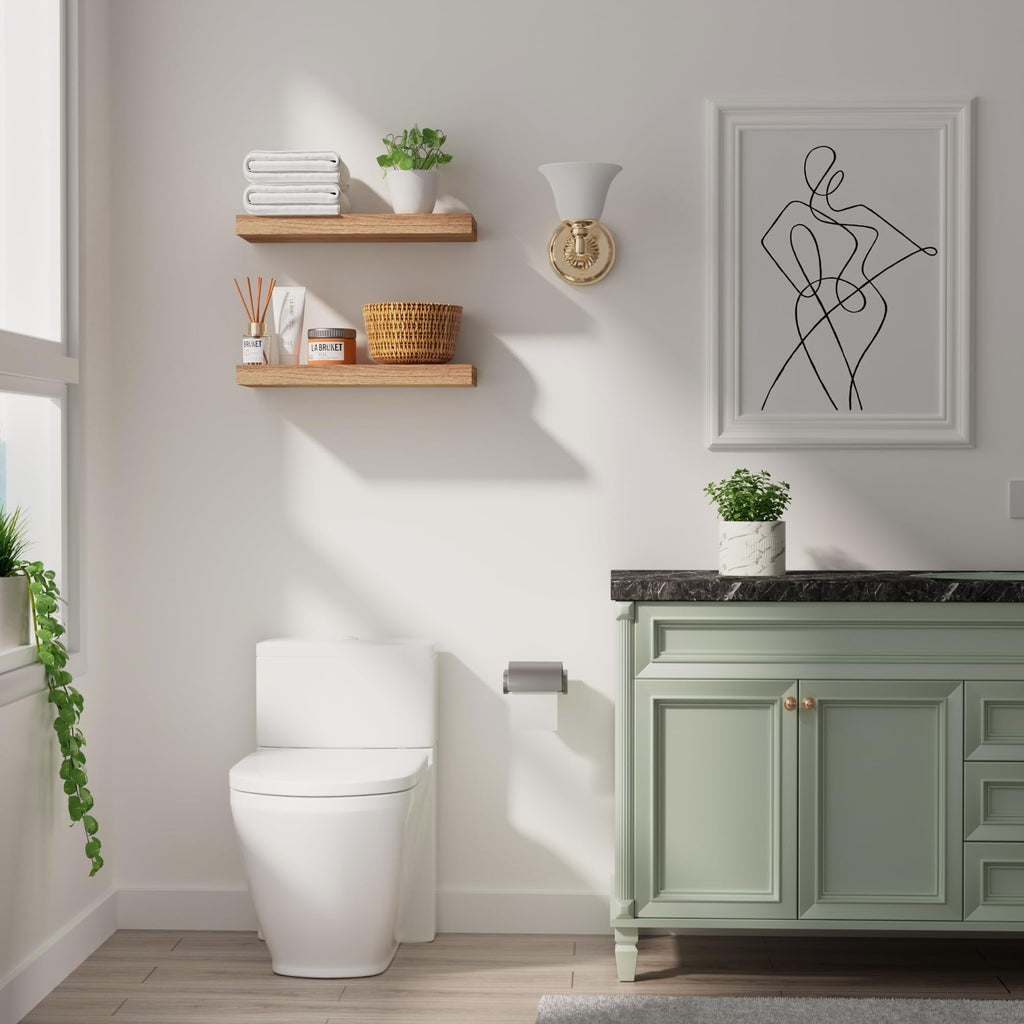 15.7in Oak Floating Shelves for Wall, Set of 2, Home Decor