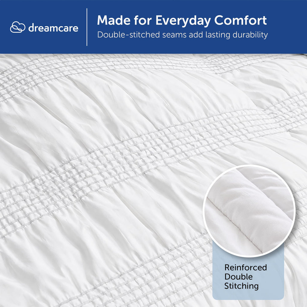 White Duvet Cover - Hidden Zipper with 8 Internal Ties, 3pc