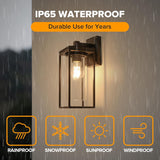 2 Pack Outdoor Wall Light Fixtures, Exterior Waterproof Lanterns with Aluminum Frame and Clear Glass Shade