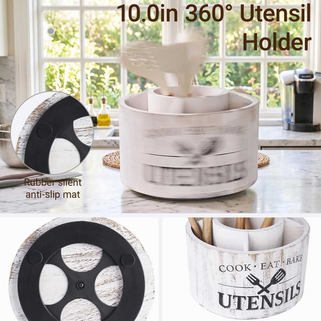 10.2 Inch Extra Large 360° Rotating Utensil Holder