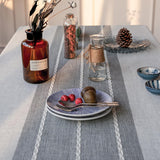 Tablecloth, Embroidered Waterproof Table Cloth Cotton Linen Wrinkle Free Anti-Fading Tablecloths Was