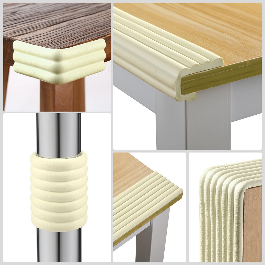 Baby Proofing Edge Corner Protector,16.4 ft Edge Guards Padding with 3M Adhesive, Extra-Wide Soft Rubber Foam
