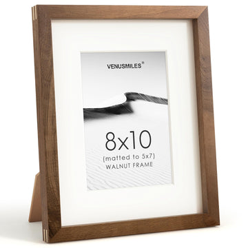 8x10 Picture Frame, USA-Sourced Natural Walnut Wood Photo Collage Frame