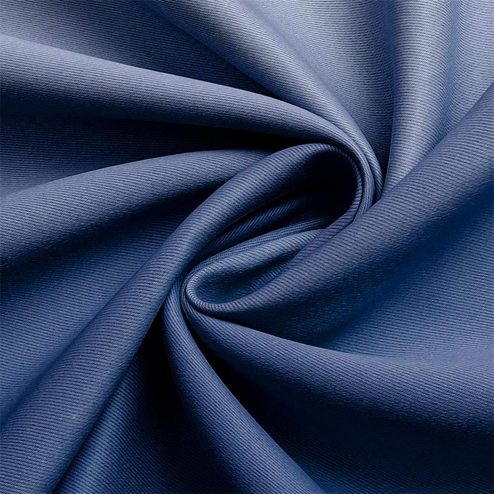 Blackout Curtains & Drapes for Bedroom Living Room 84 Inches Long Navy Blue and Greyish White Room Darkening Window