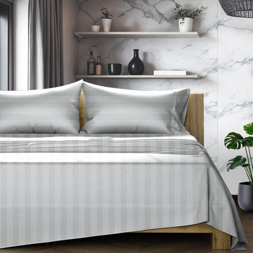 1200 Series Egyptian Cotton Sheets Silver Stripe