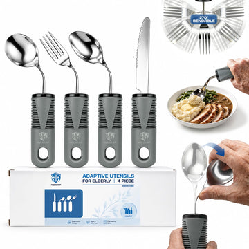 Adaptive Utensils for Hand Tremors, Elderly 270° Adjustable 4PCS