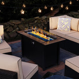 45in Fire Table, Propane Fire Pit with Glass Wind Guard and Rain Cover, Outdoor Firepit Table 50000 BTU 3-in-1 Fire Table for Patio/Yard/Balcony - Image 6