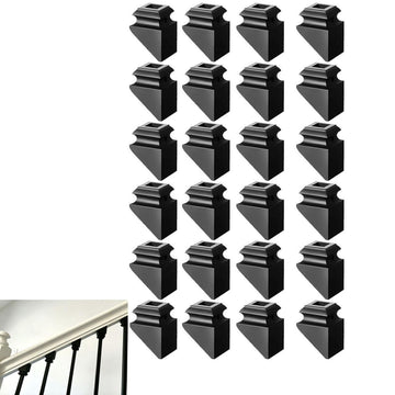 24 Pcs Aluminum Baluster Inclination Shoes Stair Flat Shoe with Screw and Wrench, Suitable 1/2" Square Iron Balusters
