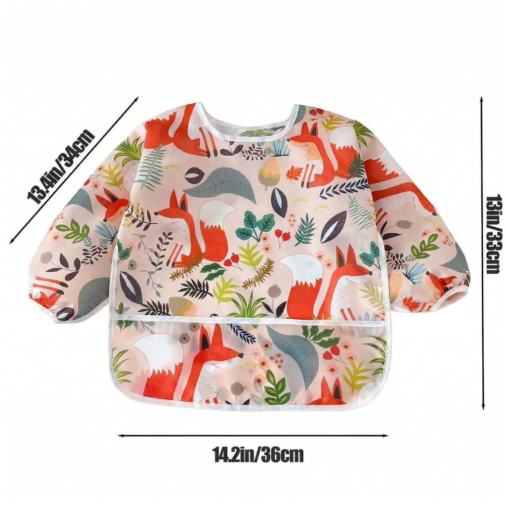 5 Pack Baby Long Sleeve Bibs| Waterproof Full Sleeve Bib for Baby Infant Toddler 6-36 Months (Green)