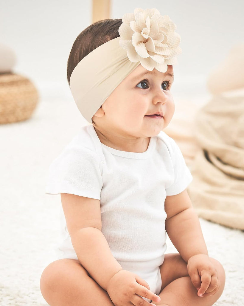 6pcs Baby Girls Flower Hair Headbands Nylon Hair Bands
