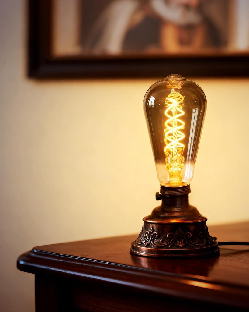 ST64 LED Vintage Edison Light Bulbs 60W Equivalent, Dimmable Smoky 3000K