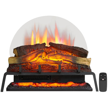 LegendFlame 25" W Free Standing Electric Fireplace Log Set, Fireplace Insert, Heater 750W/1500W, Crackling