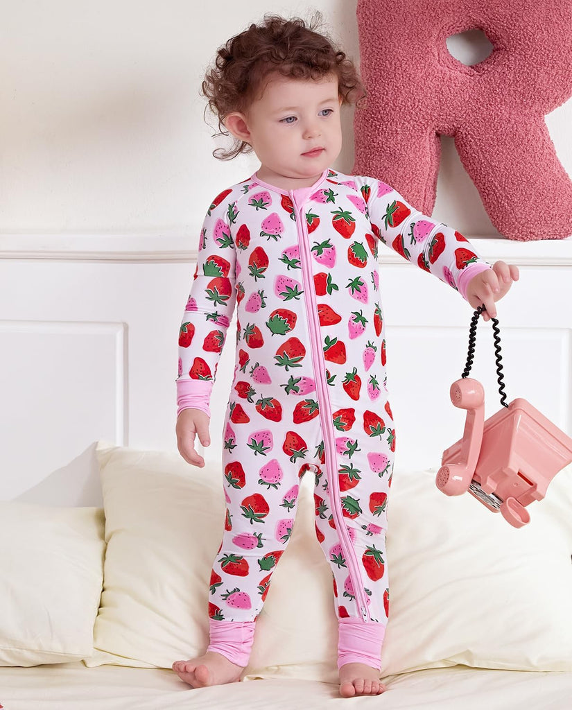 Viscose Derived from Bamboo Baby Footie Pajamas Convertible Sleeper for Baby Girl Zipper Onesie
